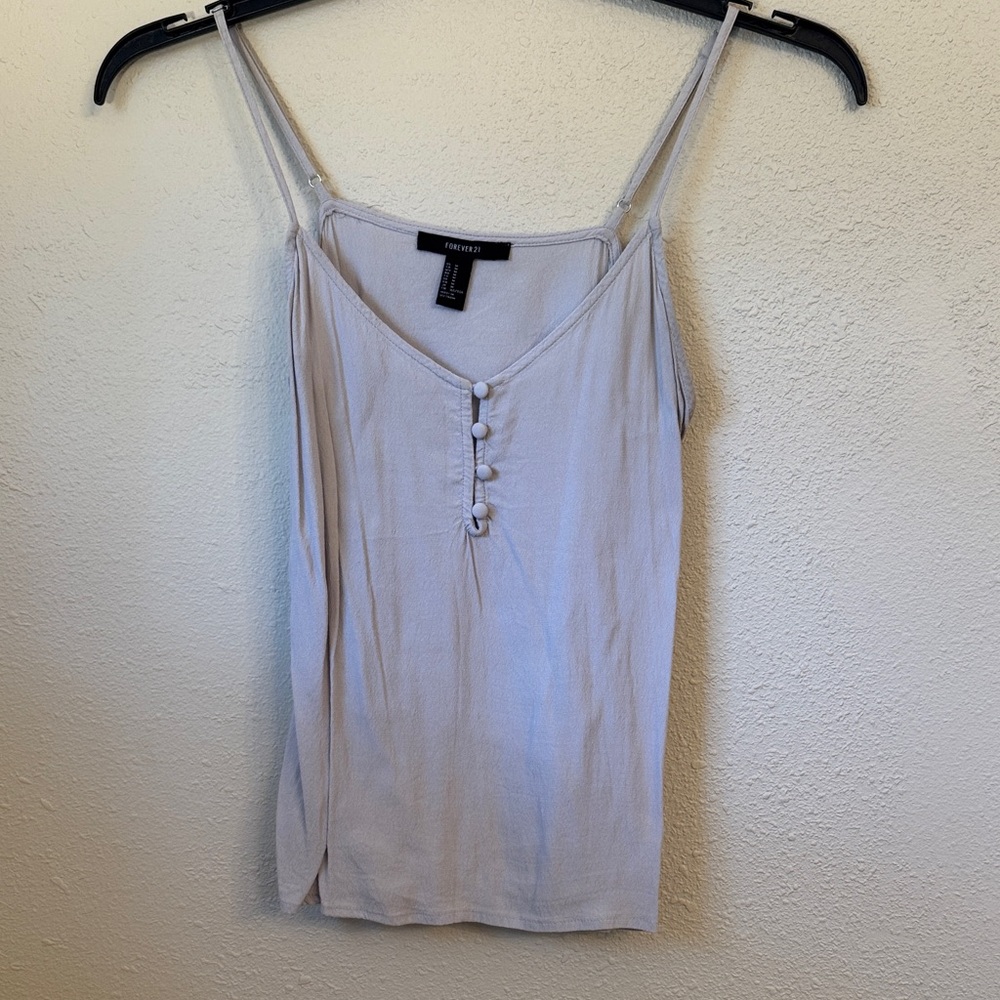Forever 21 Cream Button-Front Camisole